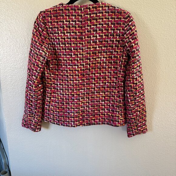 Chico's Zip Front Tweed Jacket   Size 4/6 - Picture 8 of 8